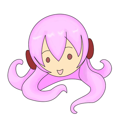 章鱼巡音 草稿色铅笔photoshop